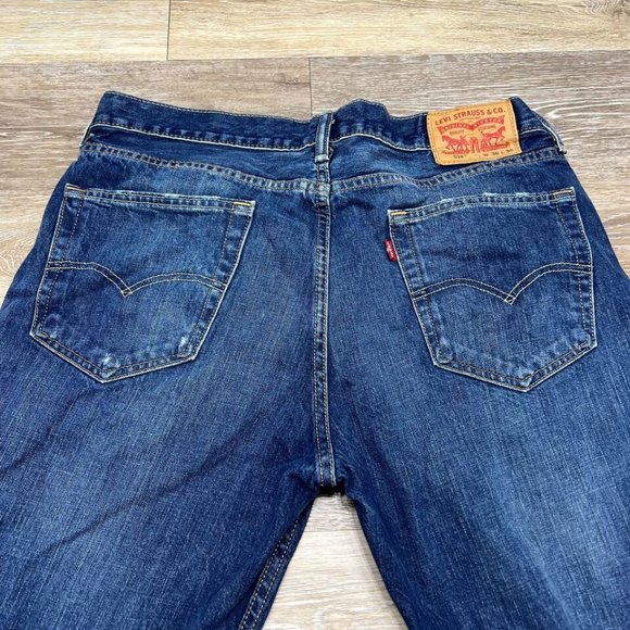 LEVI'S 514 Straight Leg Med Wash Blue Denim Jeans Men's Size W 36 L 36 - Picture 3 of 11